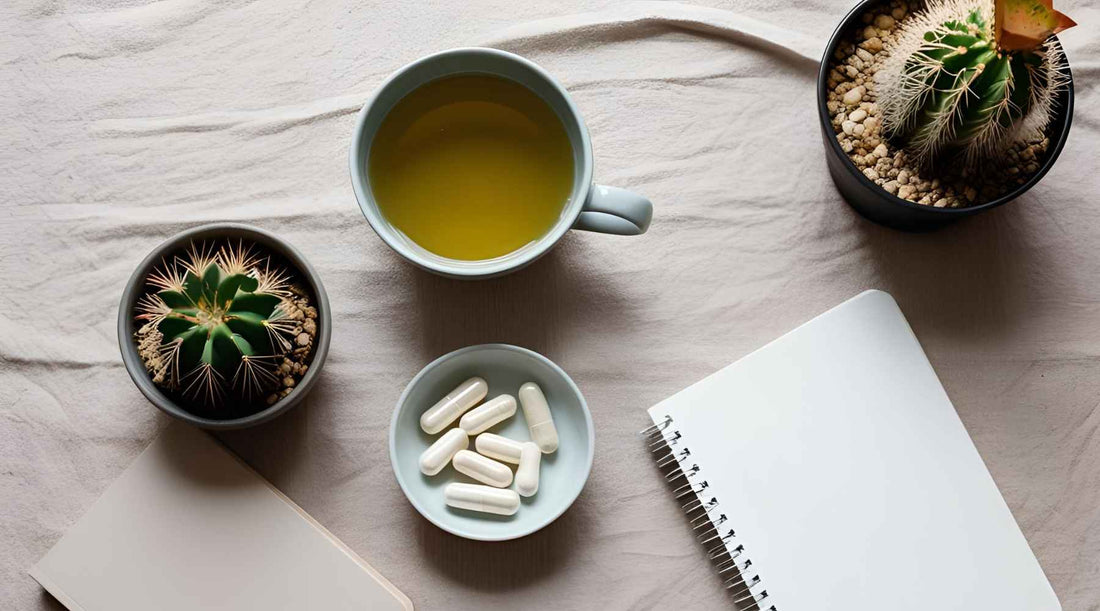 Natural supplements, tea and self-care tools to support PMS mood and hormone balance.