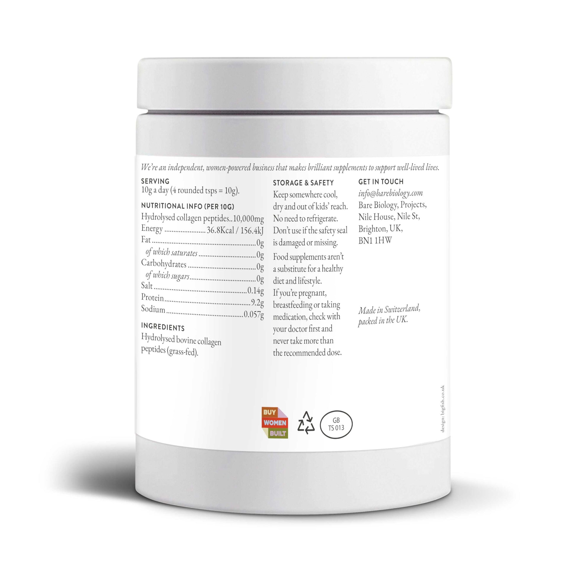 Bare Biology Pure Bovine Collagen Powder